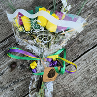 Mardi Gras Wooden Rose Flower Bouquet - The Original Wooden Rose