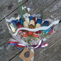 Primitive Patriotic Wooden Rose Flower Bouquet - The Original Wooden Rose