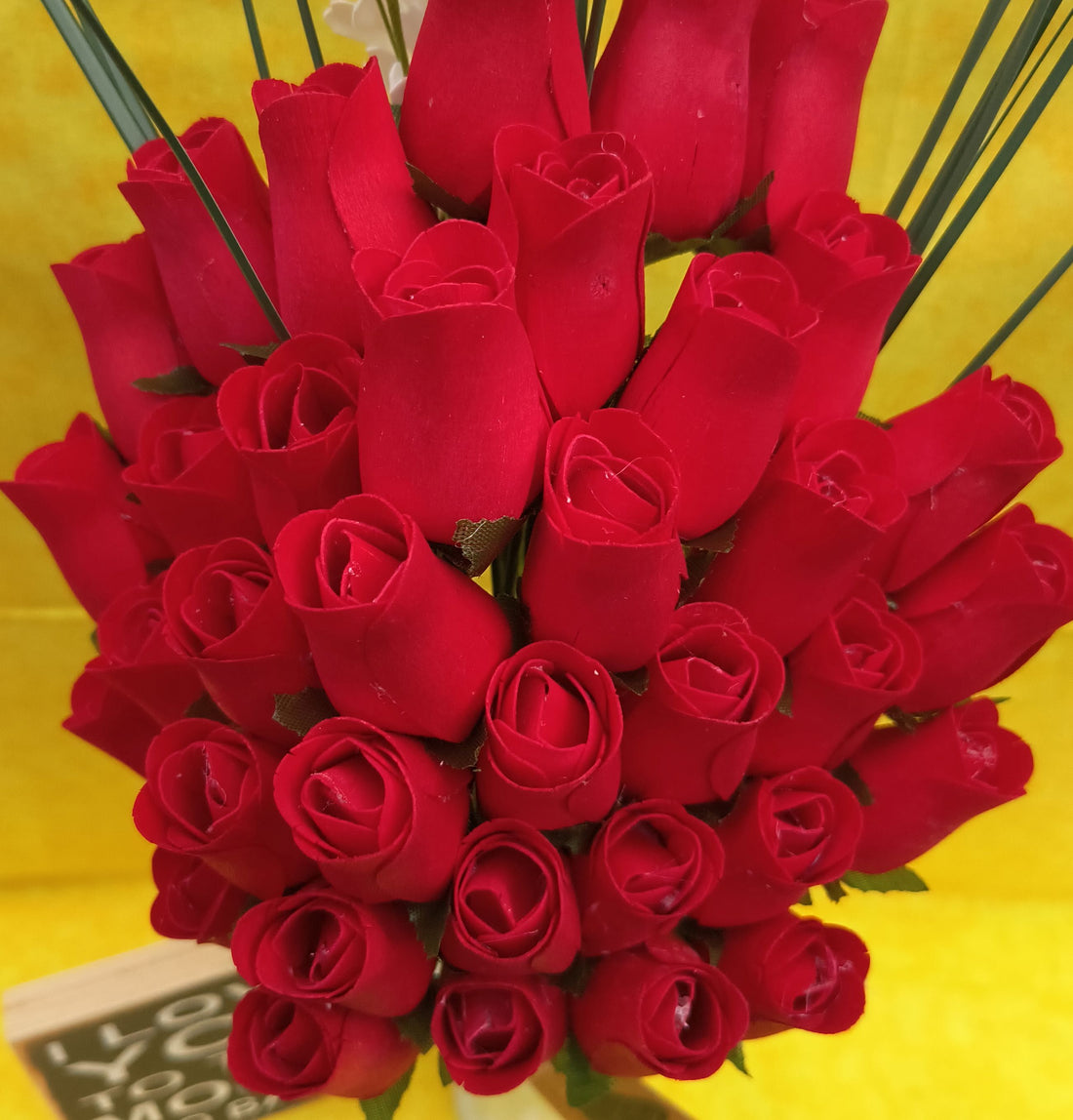 All Red Wooden Rose Flower Bouquet - The Original Wooden Rose