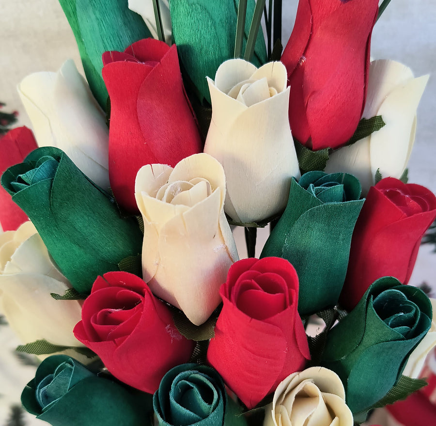 Christmas Flower Bouquet - The Original Wooden Rose