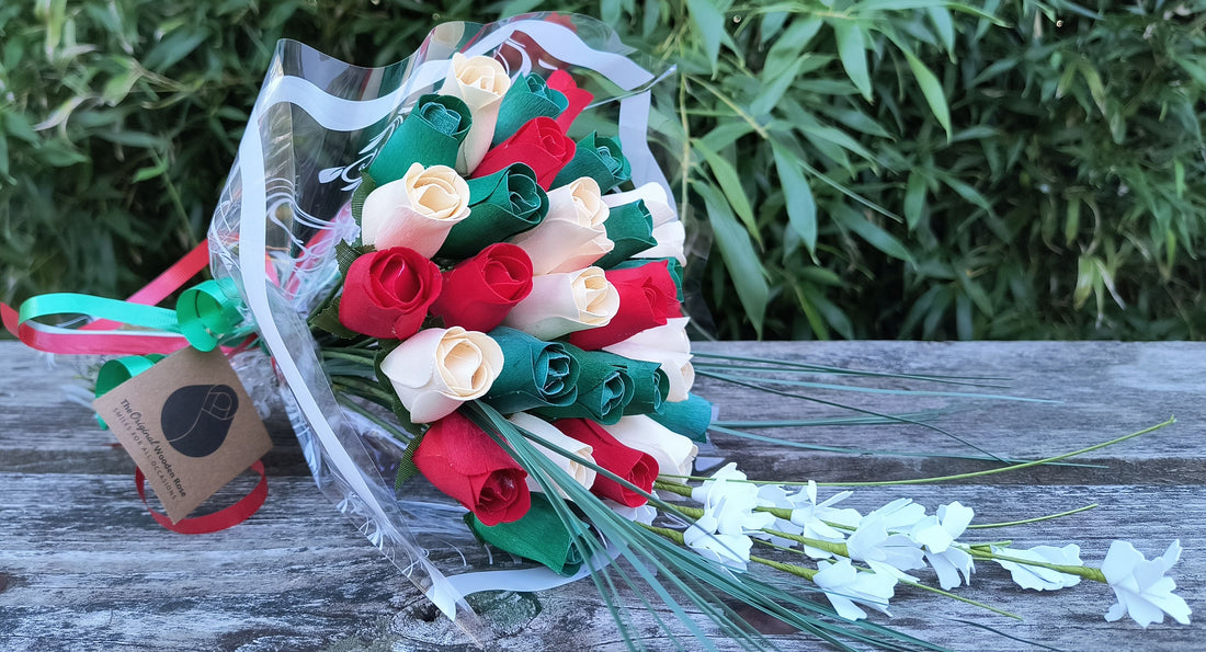 Christmas Flower Bouquet - The Original Wooden Rose