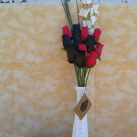 The Original Wooden Rose Black and Red Wooden Rose Bouquet (1 Dozen) - The Original Wooden Rose