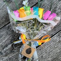 The Original Wooden Rose Spring Light Blue, Yellow, Lavender, Green, Orange and, Pink. 3 Dozen - The Original Wooden Rose