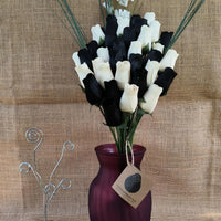 The Original Wooden Rose, Black and White Wooden Rose Bouquet (3 Dozen) - The Original Wooden Rose