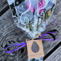 The Original Wooden Rose Halloween Black and Violet Flower Bouquet Closed Bud (1 Dozen) - The Original Wooden Rose