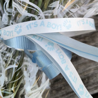 It's A Boy Light Blue and White Wooden Rose Flower Bouquet - The Original Wooden Rose