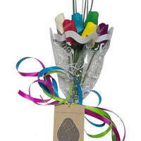 Vibrant Assorted Colors Wooden Rose Flower Bouquet