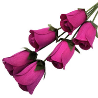 Violet Half Open Roses 6-Pack