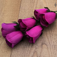 Violet Half Open Roses 6-Pack