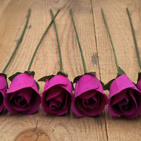 Violet Half Open Roses 6-Pack