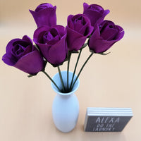 Violet Half Open Roses 6-Pack