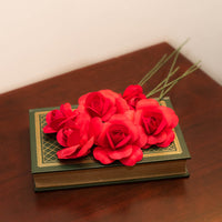 Red Fully Open Roses 6-Pack - The Original Wooden Rose