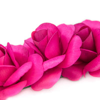 Hot Pink Fully Open Roses 6-Pack - The Original Wooden Rose