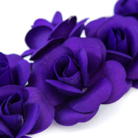 Purple Fully Open Roses 6-Pack - The Original Wooden Rose