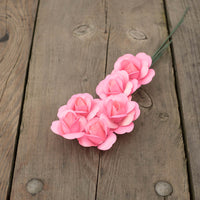 Pink Fully Open Roses 6-Pack - The Original Wooden Rose