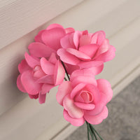 Pink Fully Open Roses 6-Pack - The Original Wooden Rose